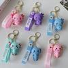 Kawaii Axolotl Keychain Animal Pendant Hexagonal Dinosaur Simulation Key Ring