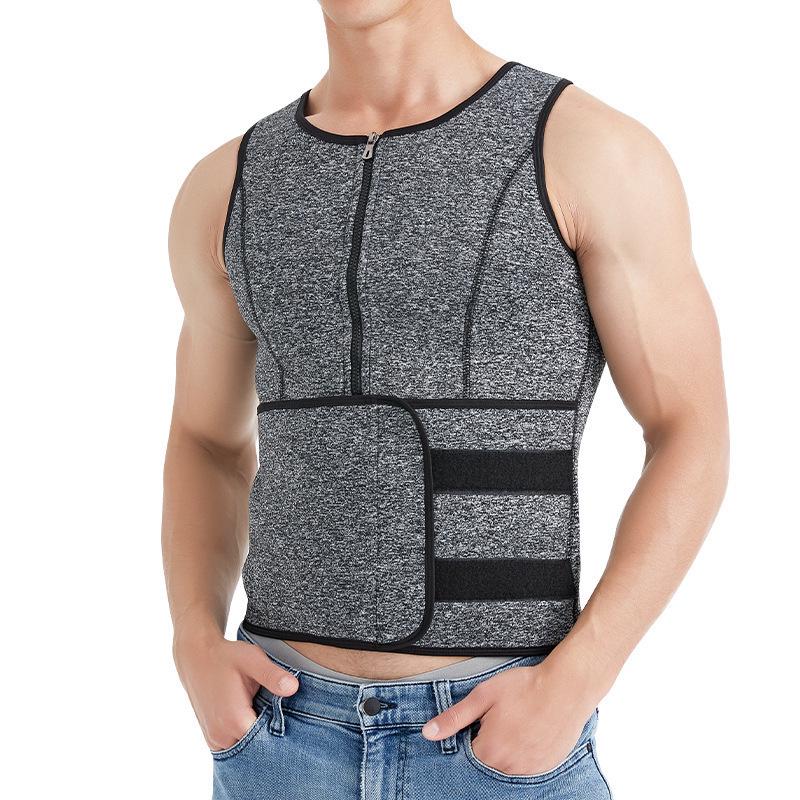 Unisex Double-Waist Zipper Slimming Vest for Exercise and Shaping