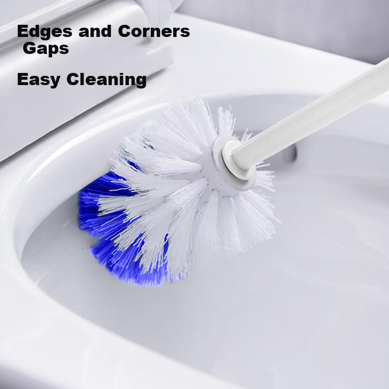 Soft Bristle Toilet Brush Plastic Bathroom Cleaning Brush with Extended Handle Multi-purpose Cleaning Brush Large Brush Wall-mounted Toilet Brush 1pc