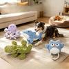 Cartoon Sea Animal Plush Squeaky Dog Toy Bite Resistant Anxiety Relief Companion Molar Chew Toy for Puppies Dogs