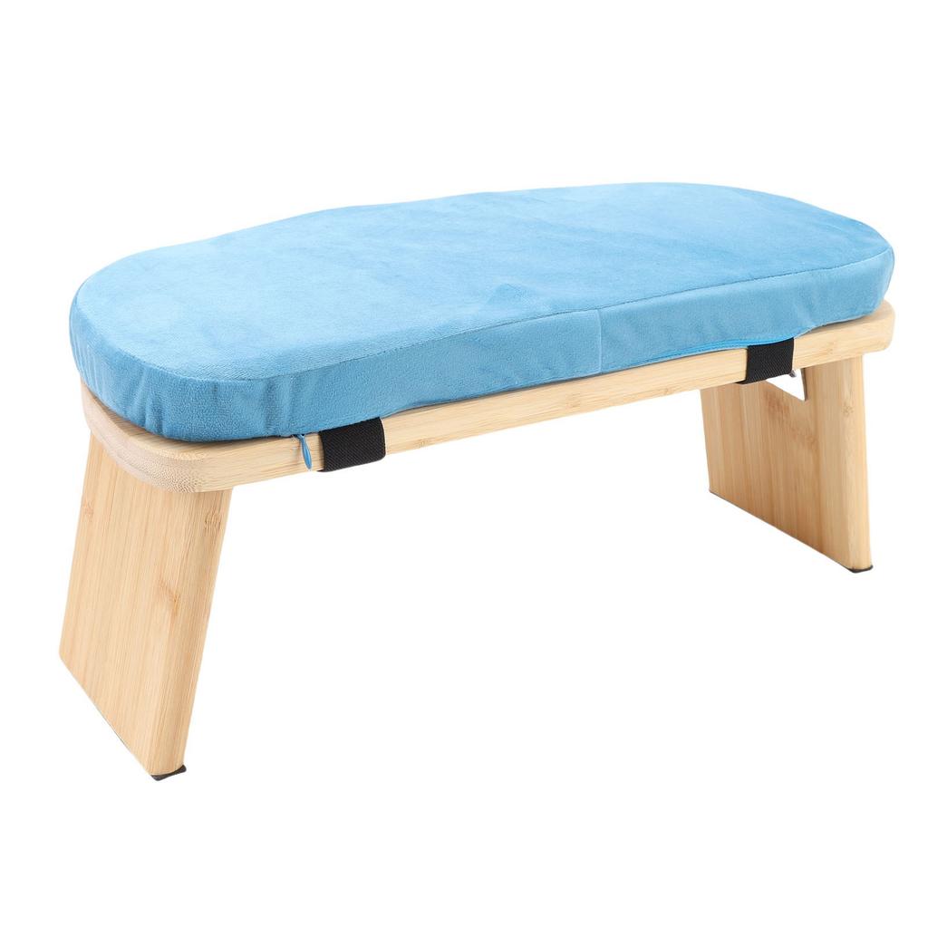 Wooden Meditation Bench Ergonomic Detachable Meditation Kneeling Stool Soft Cushion for   with Carry Bag