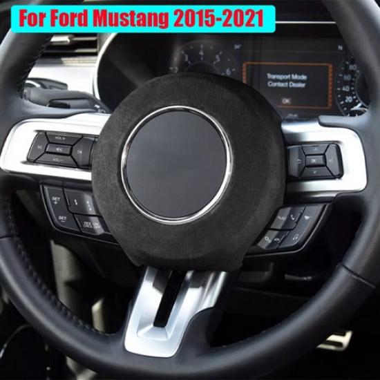 Interior Decor Steering Wheel Cover Trim For Ford Mustang 2015- Alcantara