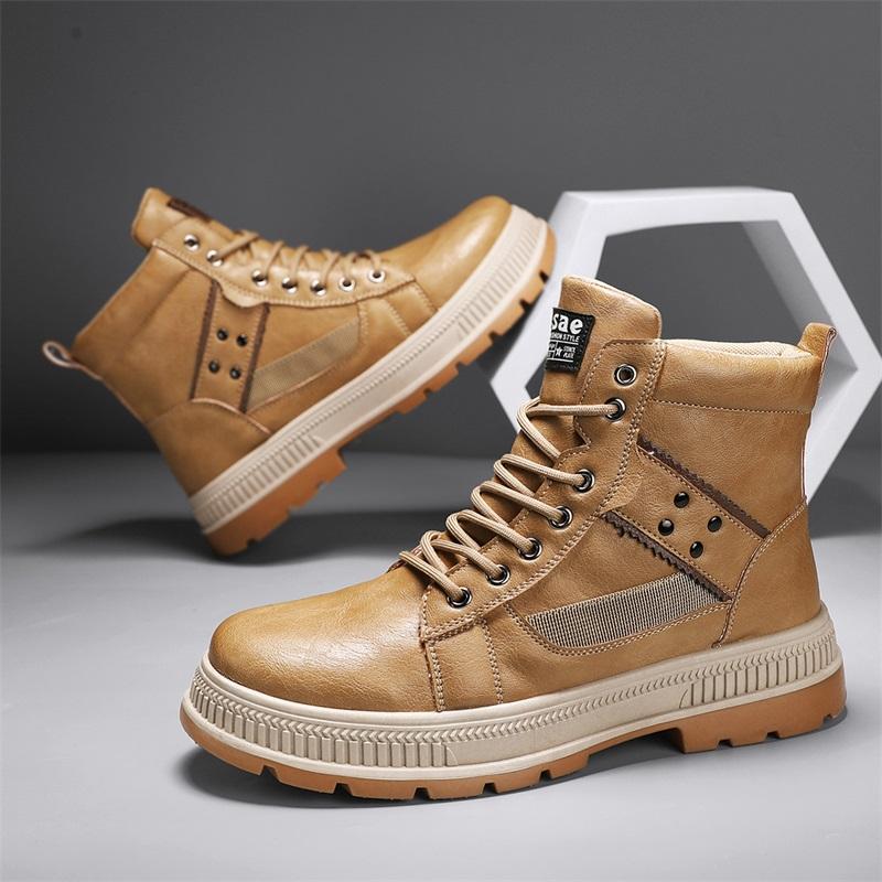 WinterBoots Men Casual High Top Shoes Sneakers Motorcycle Roman Ankle Boots Men British Style Outdoor Sneakers Punk Botas Hombre