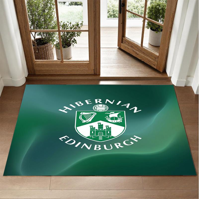 Hibernian FC Design Crystal Velvet Rug Soft Decorative Mat for Bedroom Entrance