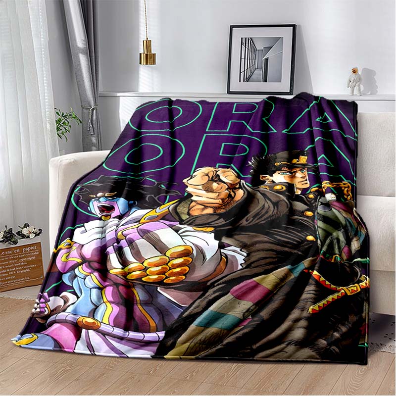 3D Cartoon Anime J-JoJo's Bizarre Adventure Bedruckte Decke Haus Sofa Bettbezug Wohnzimmer Schlafzimmer Dekoration Warme Weiche Decke