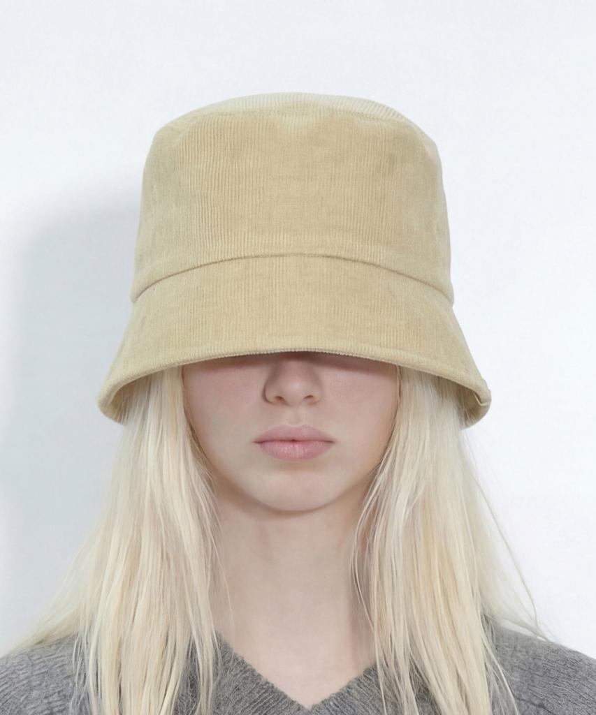 Eondeokeonteulolseutyudio Cotton Short-Brimmed Bucket Hat Plain Bucket / Peach St / Lemon