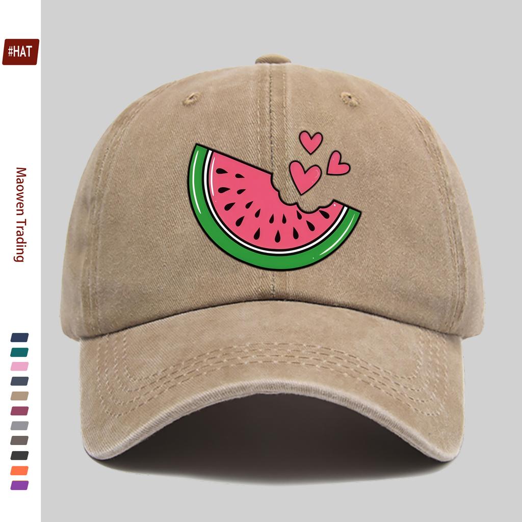 pc Watermelon Print Baseball Cap Sun Hat Suitable for SpringSummer Travel Comfortable and Lightweight Adjustable Snapback S