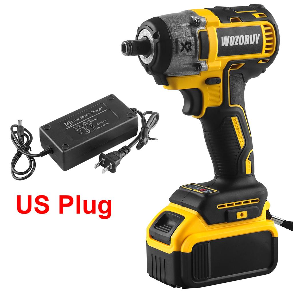 18V Bürstenloser Schlagschrauber, wiederaufladbarer bürstenloser Schraubenschlüssel, Wolframstahl-Schaft, elektrischer Spanner für Makita-Akku