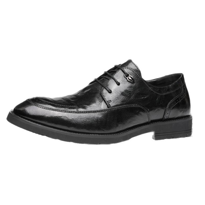 Wenzhou High-end Leather Shoes Men's Genuine Leather Business Dress Korean Version of British Casual High-end Work Groom Wedding Shoes