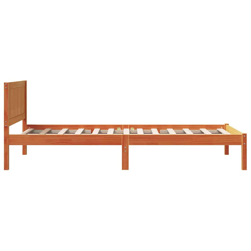 Brown Bed Frame 90 x 190 cm Solid Pine Wood