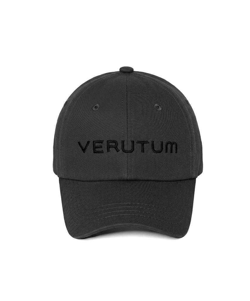 VERUTUM Front Logo Bio-Washed Charcoal Ball Cap