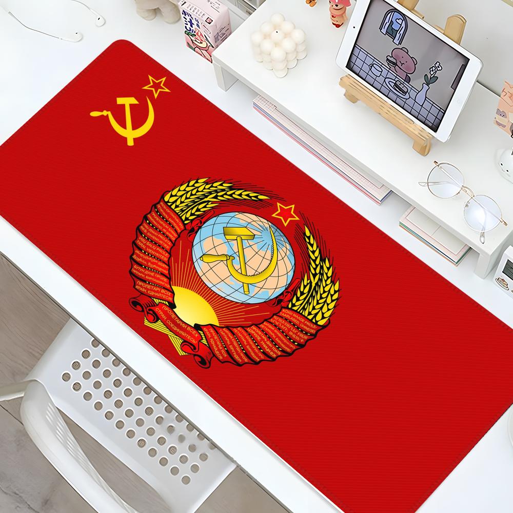Sowjetunion UdSSR Flagge Mauspads Gaming Verriegelungskante Großer Computer Gamer Groß Gummi Schreibtisch Dekoration Kunst Mauspads Laptop Schreibtischmatte