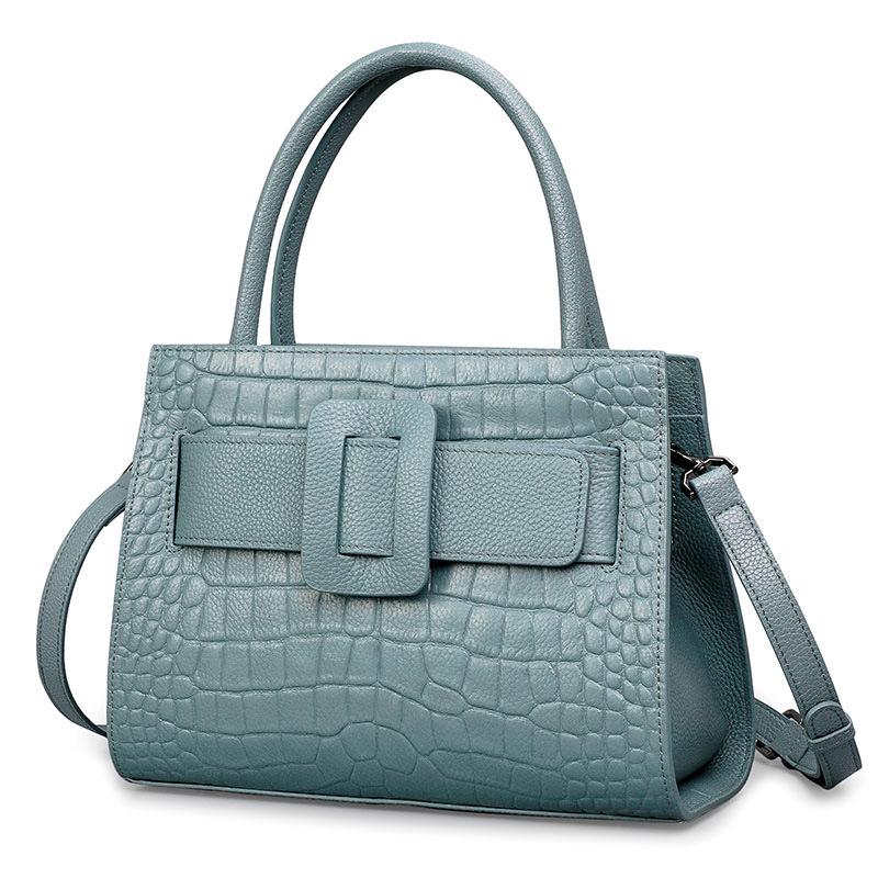 

Женская сумка из натуральной кожи с крокодиловым узором, модная новая стильная сумка для женщин, модная сумка большой вместимости для поездок на работу через одно плечо