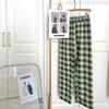 Women's High-Waisted Fleece-Lined Wide-Leg Plaid Pants for Autumn and Winter