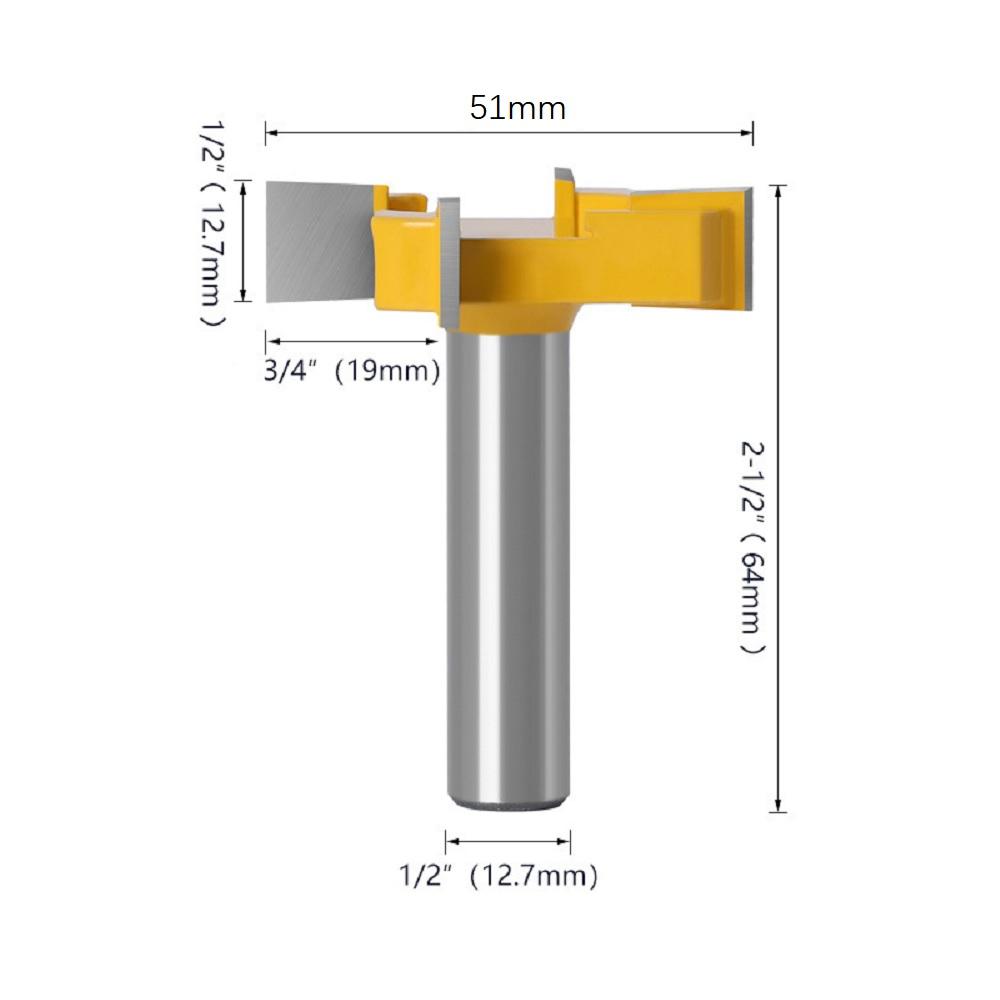51mm CNC Spoilboard Povrchové Srovnávání Fréza 4 Břity 1/2" 12.7mm Stopka Hoblík