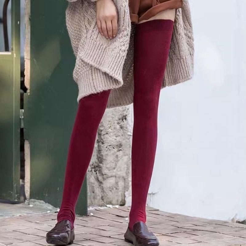 1pair Women Cotton Over Knee High Socks 80cm Lengthened JK Lolita Stockings Autumn Winter Elastic Thigh Stockings Party Socks
