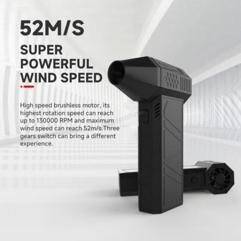 2026 New 130000 RPM Pocket Jetfan Brushless Motor Powerful Blower High Speed Duct Fan with LED Light Mini Turbo Jet Fan Turbo ViolentFan