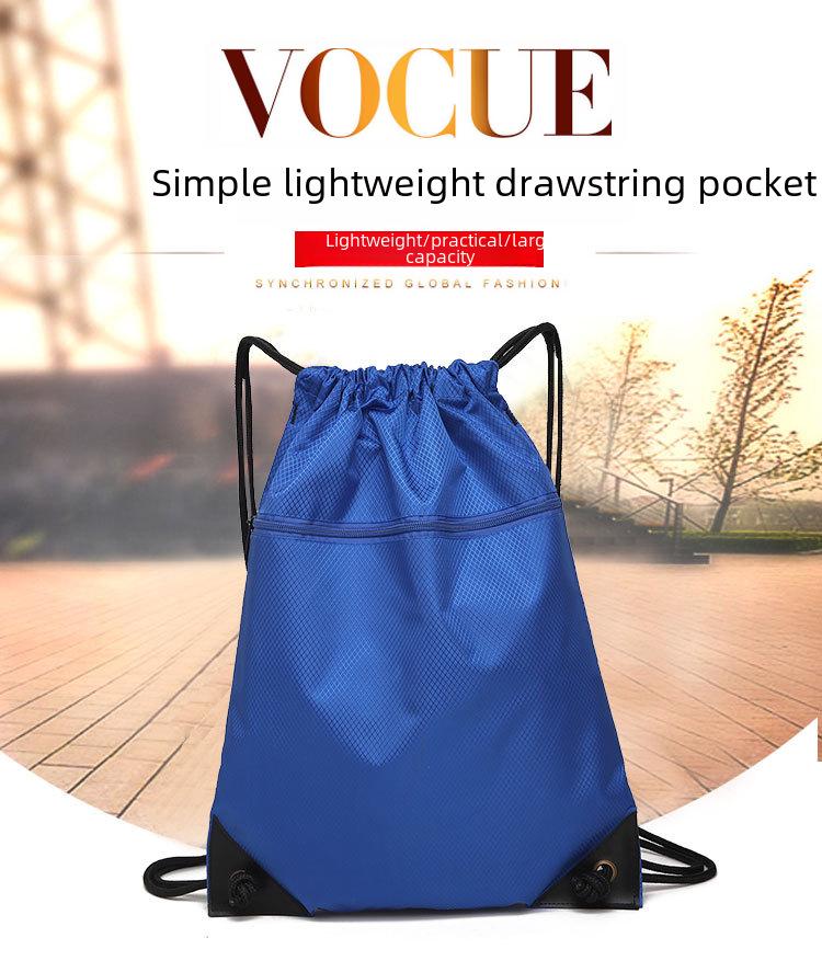 Benutzerdefinierter Nylon Leichter Einfarbiger Kordelzug Sportrucksack