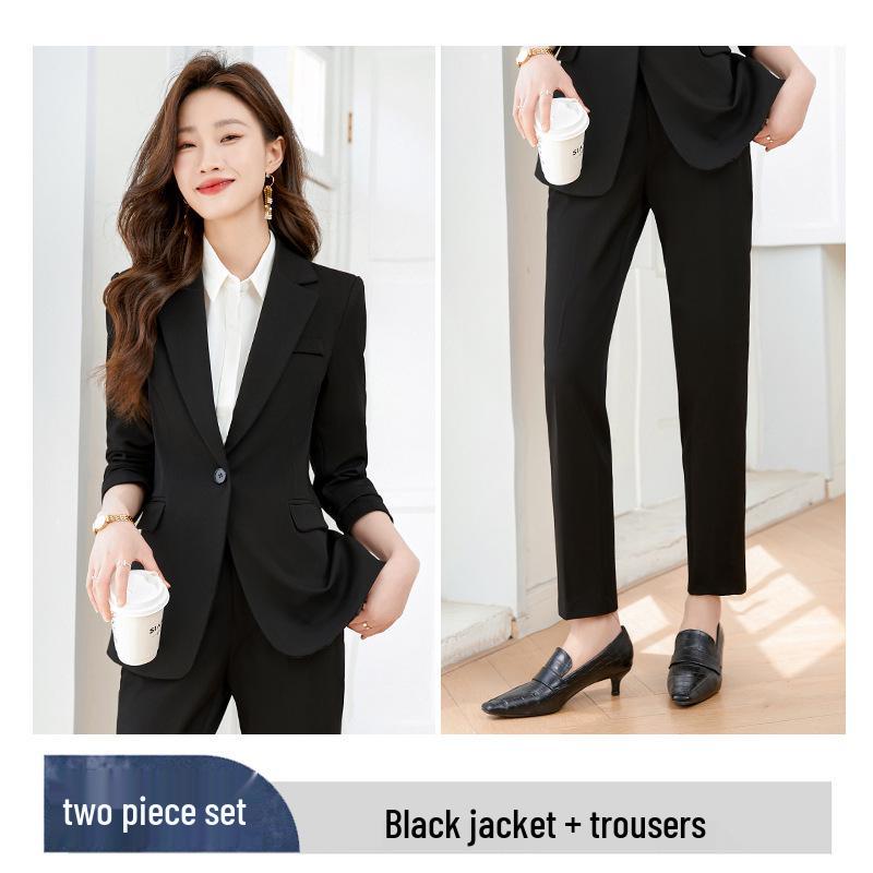 2026 Women's Gray Professional Suit Set - High-End Interview & Workwear (Spring/Autumn)