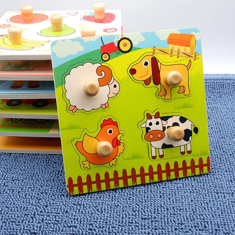 Cartoon-Obst-Greifpuzzlebrett - Montessori-Lernspielzeug für 1-3 Jahre
