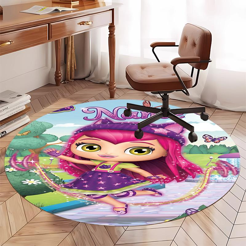 Custom Name Little Charmers Printed Round Rug Carpet Chair Rug Area Rug Entryway Doormats,for Office Chair Living Room Bedroom Kitchen Room.