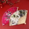10 Pcs Hand Held Folding Fan Summer Vintage Bamboo Folding Fan Women Craft Silk