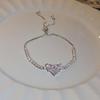 Pink Diamond Zirconia Starburst Flower Bracelet: Trendy, Luxurious Jewelry with Unique Design.
