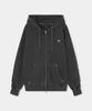 Etre Au Sommet Soft Heavy Angel Washed Oversized Zip-Up Hoodie (Charcoal)