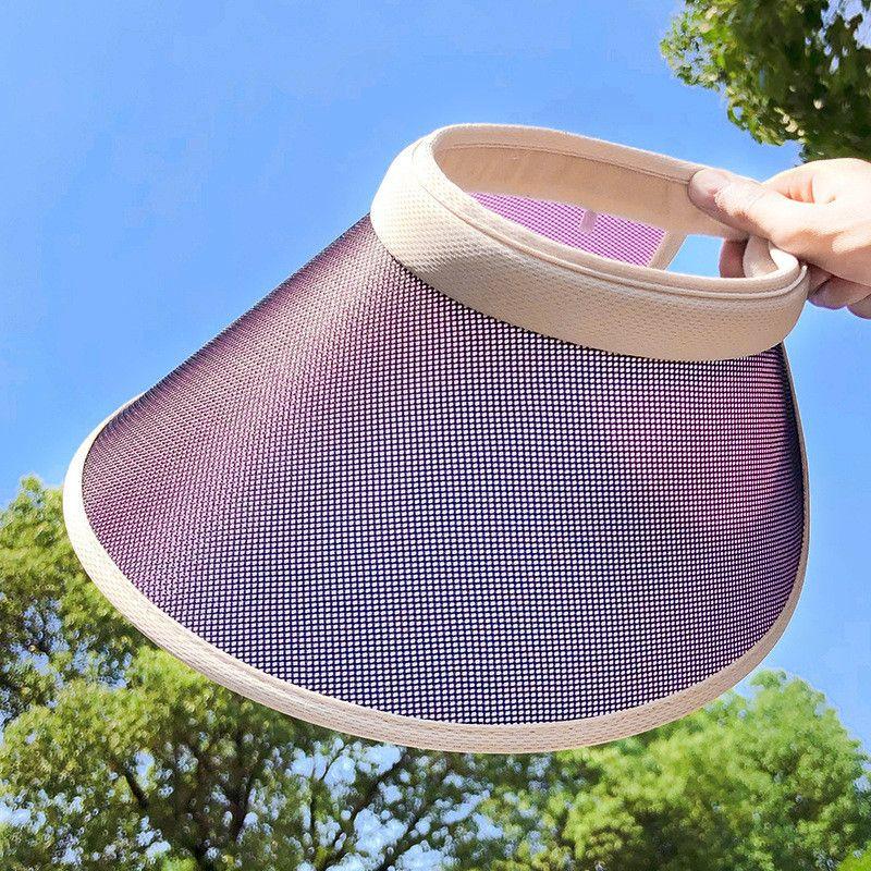 

New Technology Color Changing Summer Hat Female Cycling Sun-Proof Topless Hat Outdoor Face Covering Big Brim Sun-Proof Sun Hat 8065 Beige