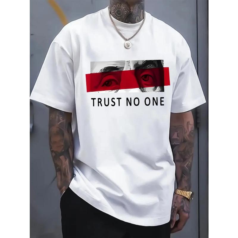 Rozmiary europejskie Modny Męski T-Shirt z Nadrukiem, Prosty Krój Podkreśla Czysty Materiał, Żywy Nadruk Wygodny i Oddychający, Niezbędny na Lato