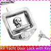 1pc Stainless Steel RV Paddle Door Toolbox Lock Flush Mount + 2 Keys Yacht Door Lock For RV Motorhome Trailer Fire Trucks Parts