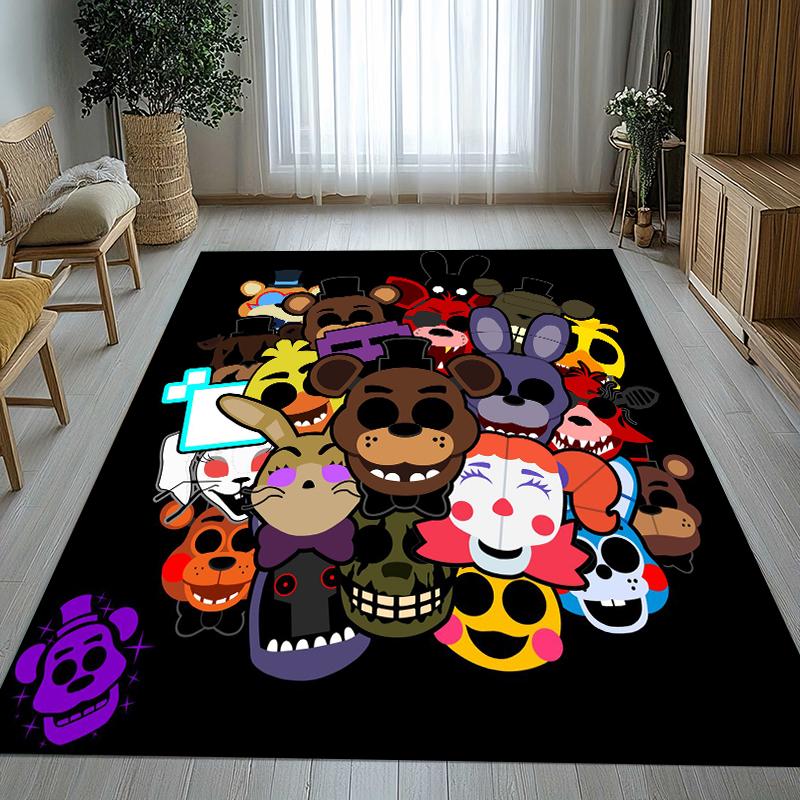 Tappeto Area Antiscivolo Horror Freddy F-FNAF Giochi Soggiorno Tappeto Morbido per Camera da Letto Stanza dei Giochi dei Bambini Divano, Zerbino Decorazione per la Casa Regalo