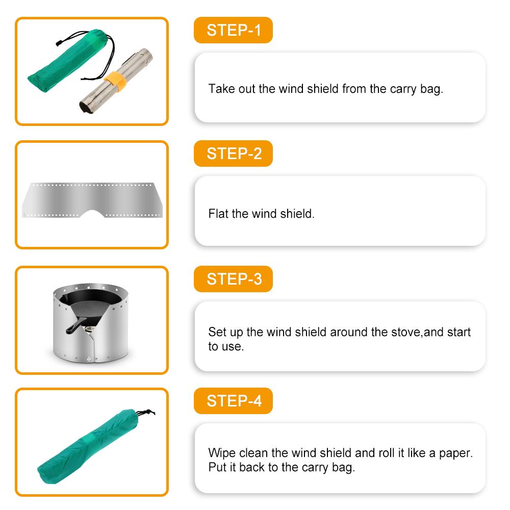 Ultralight Ultra-thin Titanium Outdoor Camping Stove Wind Shield Screen Height 15cm 19cm Windproof Plate windshieldalcohol