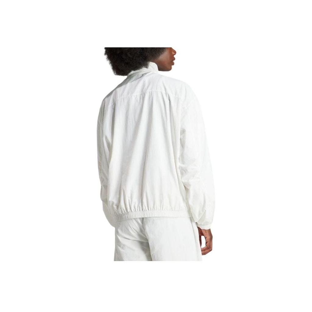 Adidas Originals Embroidered Logo Zip-Up Collar Long-Sleeve Windbreaker Women Windbreaker White IS2695