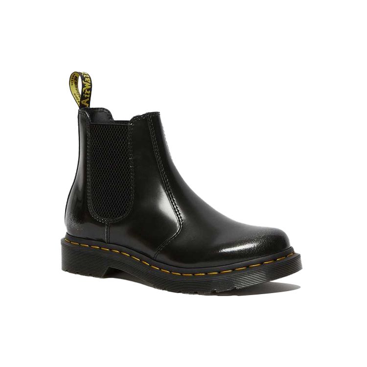 Dr. Martens 2976 Arcadia Leather Glossy Patchwork Short Chelsea Boots Women Boots Black 26056040