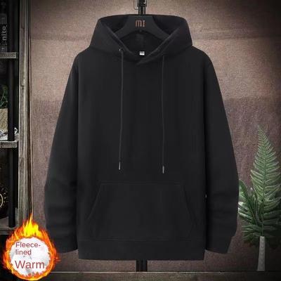 Men's Sweatshirts Winter Cotton Thickened Velvet Hooded Men's Loose Trendy Warm Tops Winter and Autumn Couple Coats
