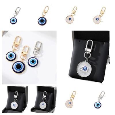 Dripping Oil Star Demon Eye Keychain Zinc Zinc Alloy Turkish Blue Eye Pendant Cute   Female