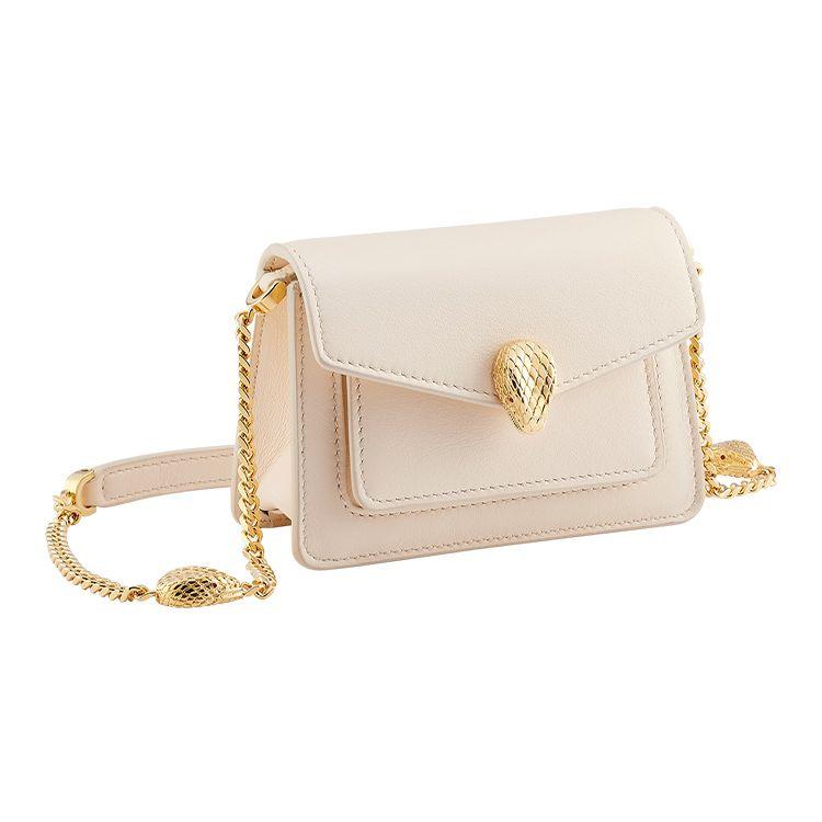 

Bvlgari Serpenti Forever Classic Enamel Snake Head Buckle Leather Waist Bag Shoulder Crossbody Bag Women bags Ivory 291764 Gift Set(Basic Set+Box+Shopping Bag)