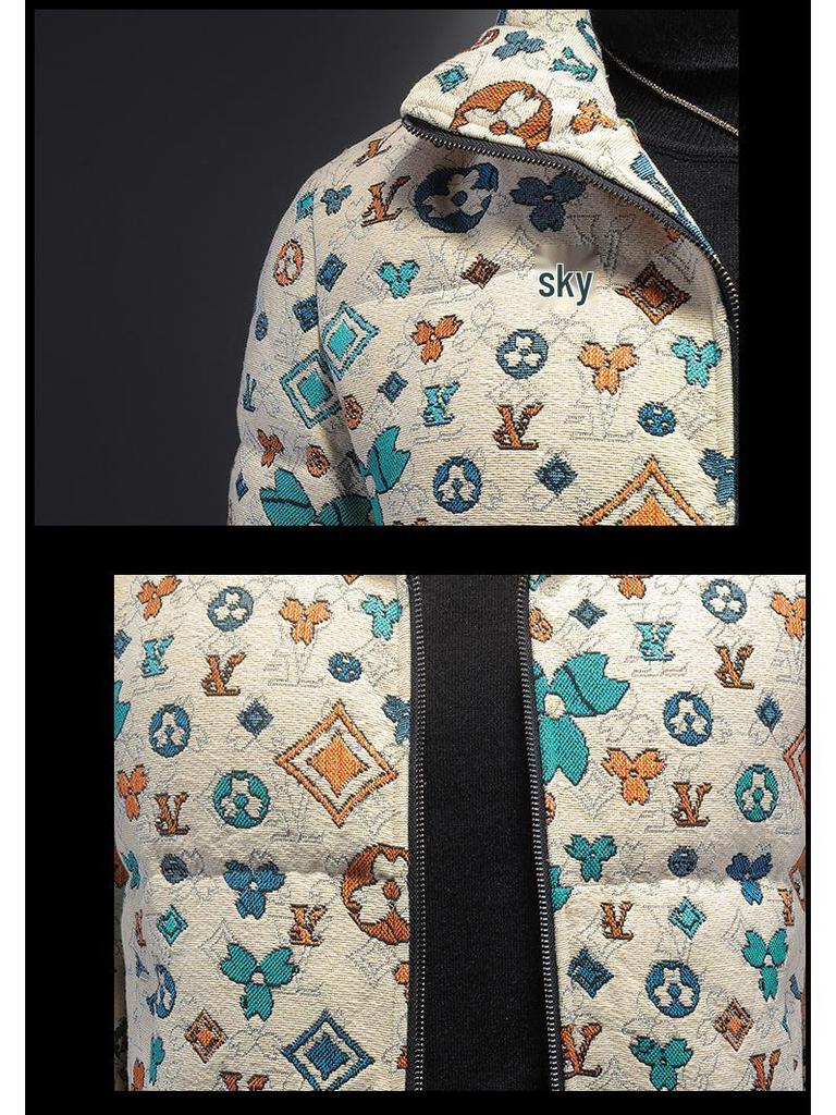 Hochwertige Herren-Jacquardjacke mit 90% Daunenfüllung - Herbst/Winter 2025 Edition