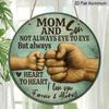 2D Flat Aluminum Mother's Day Themed Decorative Plaques and Signs, Available In Various Sizes. "Mom and Son" Quote Metal Wall Decorations, Retro