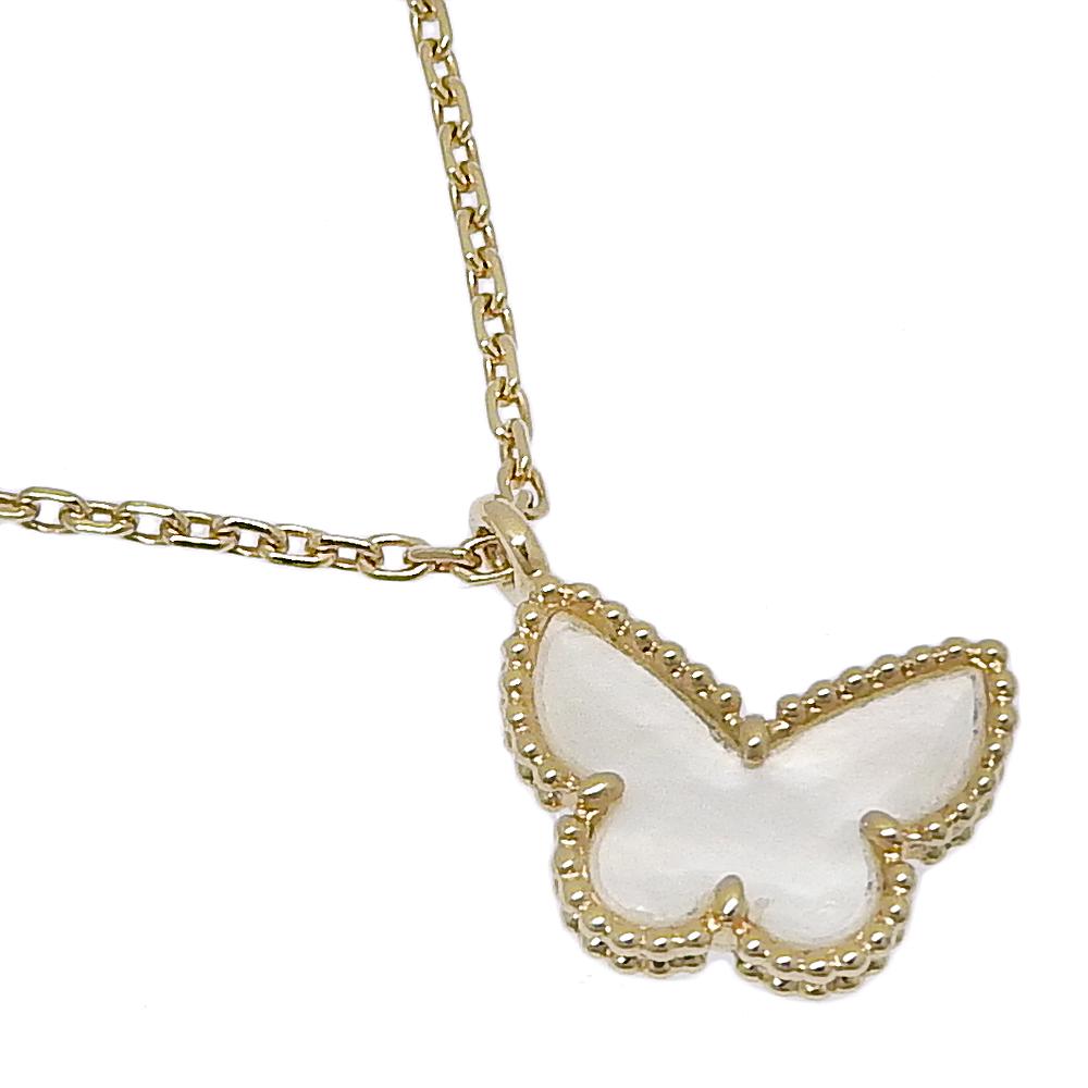 

Van Cleef & Arpels Sweet Alhambra Papillon Necklace K18 yellow gold/Mother of pearl butterfly 2.6g Women Used