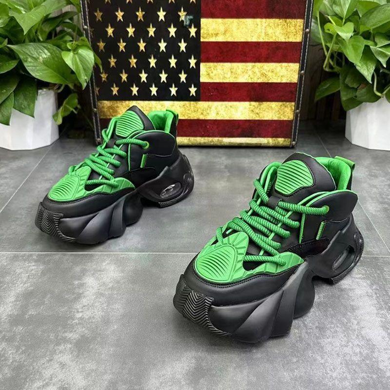 Spring New Fashion Air Cushion Height Increasing Men's Retro Niche Versatile Trendy Casual Sneakers Daddy Shoes