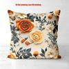 Colorful Rose Floral Pattern Decorative Throw Pillow Cover 2D Printed Polyester Sofa Cushion Case For Modern Home Decor