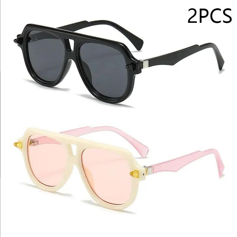 New Double Beam Personality Sunglasses Trend Large Frame European And American Fashion Sunshade Glasses