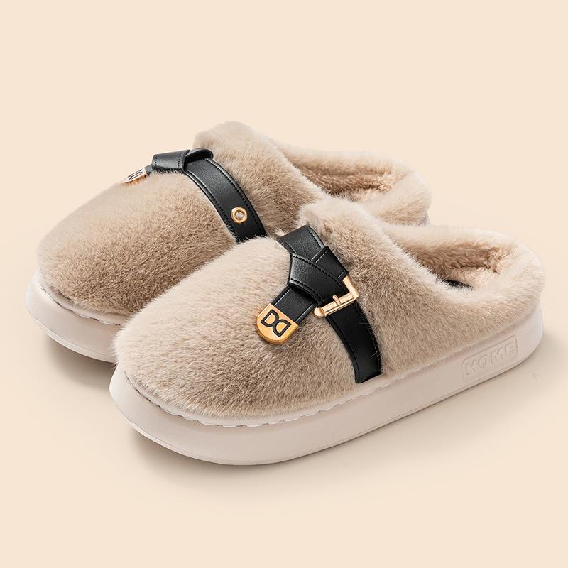 Mao Mao slippers winter fashion cotton slippers thick bottom non-slip warm home plush cotton slippers