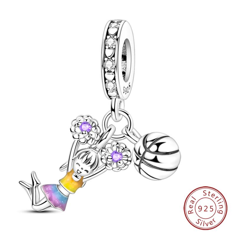 100% Copper Luggage Earth Camera Golf Rugby Helmet Charms Pendants Fit Qikaola Original Bracelets Diy Jewelry