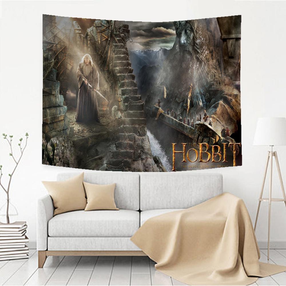 L-Lord Of The Rings H-Hobbit Anime Tapestry Hippie Flower Wall Carpets Dorm Decor Cheap Hippie Wall Hanging