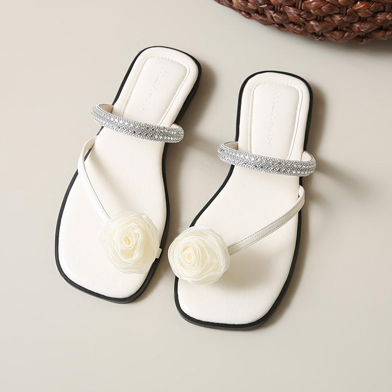 

Flat-bottomed small cool slippers women s new outer wear fashionable summer beautiful skirt seaside beach sandals 40 бежевый