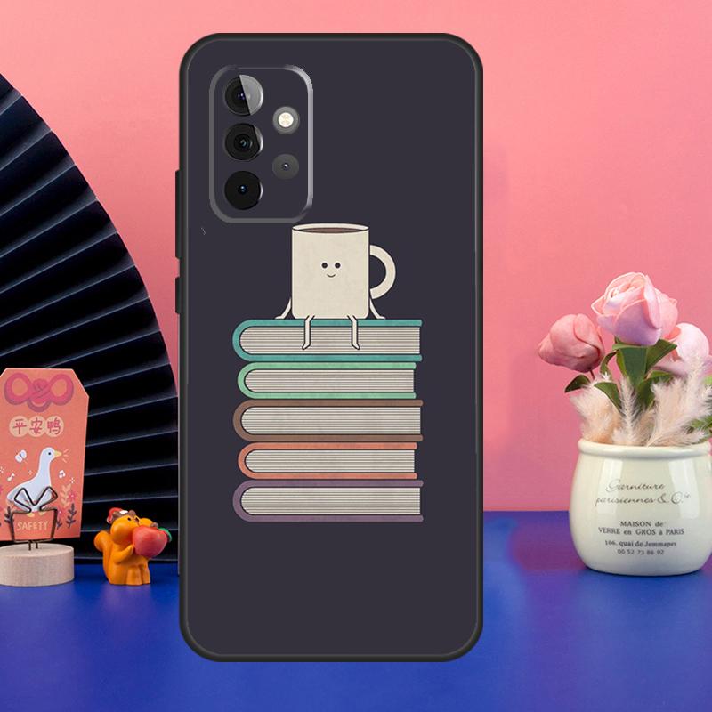 Read Books Illustration Case For Samsung Galaxy A54 A34 A24 A14 A73 A53 A33 A23 A13 A52 A32 A22 A12 A51 A71 Cover