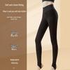Yuzhaolin Women's Fleece-Lined Silk Cotton Stirrup Leggings